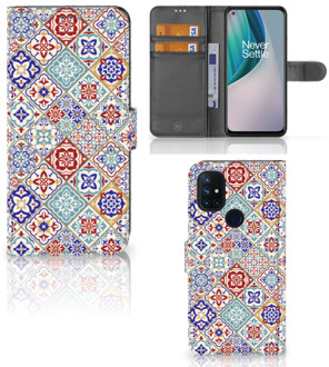 B2Ctelecom Book Case met foto OnePlus Nord N10 GSM Hoesje Tiles Color