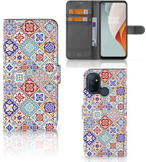 B2Ctelecom Book Case met foto OnePlus Nord N100 GSM Hoesje Tiles Color