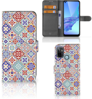 B2Ctelecom Book Case met foto OPPO A53 | OPPO A53s GSM Hoesje Tiles Color