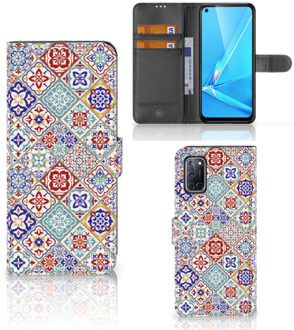 B2Ctelecom Book Case met foto OPPO A72 | OPPO A52 GSM Hoesje Tiles Color