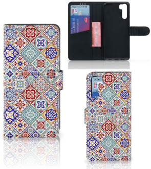 B2Ctelecom Book Case met foto OPPO A91 | Reno3 GSM Hoesje Tiles Color