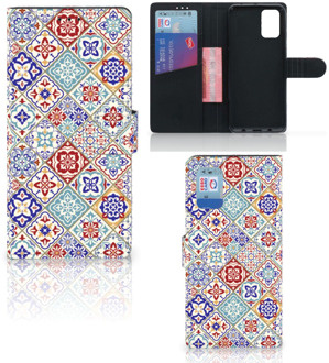 B2Ctelecom Book Case met foto Samsung Galaxy A02s Flip Cover Samsung M02s GSM Hoesje Tiles Color