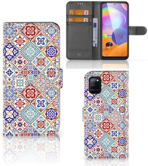 B2Ctelecom Book Case met foto Samsung Galaxy A31 GSM Hoesje Tiles Color