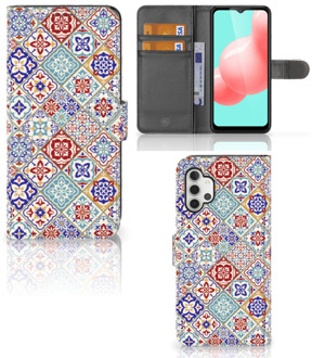 B2Ctelecom Book Case met foto Samsung Galaxy A32 5G GSM Hoesje Tiles Color