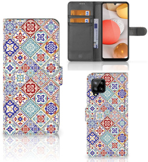 B2Ctelecom Book Case met foto Samsung Galaxy A42 5G GSM Hoesje Tiles Color