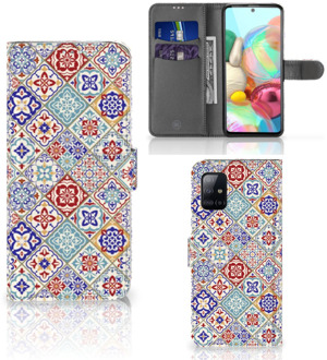 B2Ctelecom Book Case met foto Samsung Galaxy A71 GSM Hoesje Tiles Color