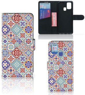 B2Ctelecom Book Case met foto Samsung Galaxy M31 GSM Hoesje Tiles Color