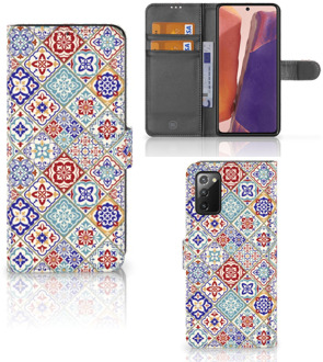 B2Ctelecom Book Case met foto Samsung Galaxy Note 20 GSM Hoesje Tiles Color