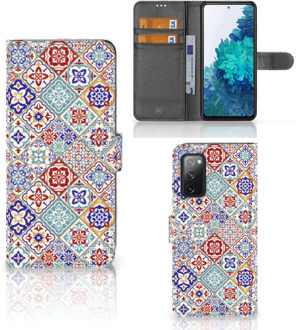 B2Ctelecom Book Case met foto Samsung Galaxy S20FE GSM Hoesje Tiles Color