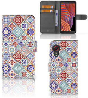 B2Ctelecom Book Case met foto Samsung Galaxy Xcover 5 GSM Hoesje Tiles Color