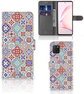 B2Ctelecom Book Case met foto Samsung Note 10 Lite GSM Hoesje Tiles Color