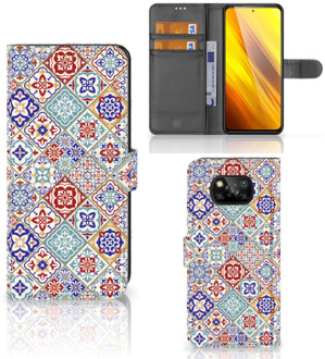 B2Ctelecom Book Case met foto Xiaomi Poco X3 GSM Hoesje Tiles Color