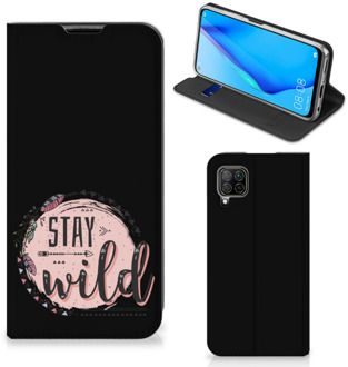 B2Ctelecom Book Case met Tekst Huawei P40 Lite Smart Cover Boho Stay Wild