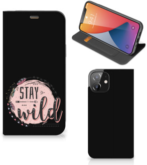 B2Ctelecom Book Case met Tekst iPhone 12 | iPhone 12 Pro Smart Cover Boho Stay Wild