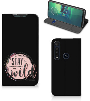 B2Ctelecom Book Case met Tekst Motorola G8 Plus Smart Cover Boho Stay Wild