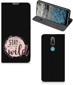 B2Ctelecom Book Case met Tekst Nokia 2.4 Smart Cover Boho Stay Wild