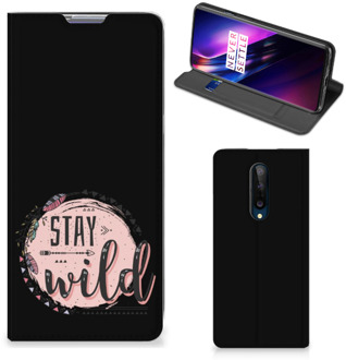 B2Ctelecom Book Case met Tekst OnePlus 8 Smart Cover Boho Stay Wild