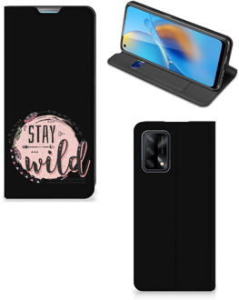 B2Ctelecom Book Case met Tekst OPPO A74 4G Smart Cover Boho Stay Wild