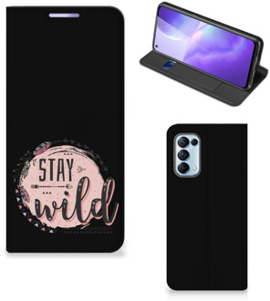 B2Ctelecom Book Case met Tekst OPPO Find X3 Lite Smart Cover Boho Stay Wild