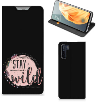 B2Ctelecom Book Case met Tekst OPPO Reno3 | A91 Smart Cover Boho Stay Wild