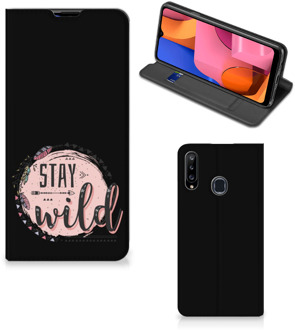 B2Ctelecom Book Case met Tekst Samsung Galaxy A20s Smart Cover Boho Stay Wild