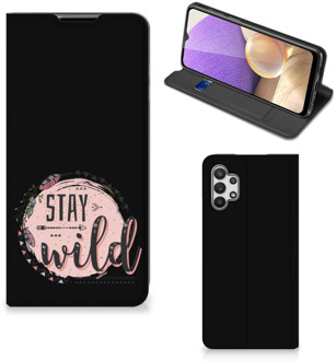 B2Ctelecom Book Case met Tekst Samsung Galaxy A32 5G Smart Cover Boho Stay Wild