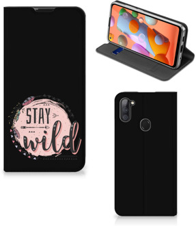 B2Ctelecom Book Case met Tekst Samsung Galaxy M11 | A11 Smart Cover Boho Stay Wild