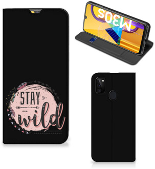 B2Ctelecom Book Case met Tekst Samsung Galaxy M21 Smart Cover Boho Stay Wild