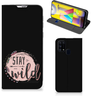 B2Ctelecom Book Case met Tekst Samsung Galaxy M31 Smart Cover Boho Stay Wild