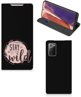 B2Ctelecom Book Case met Tekst Samsung Galaxy Note20 Smart Cover Boho Stay Wild