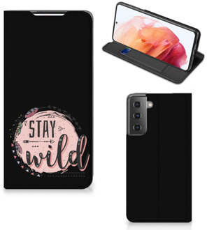 B2Ctelecom Book Case met Tekst Samsung Galaxy S21 Smart Cover Boho Stay Wild