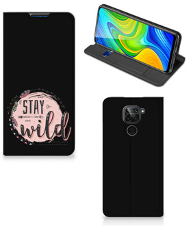 B2Ctelecom Book Case met Tekst Xiaomi Redmi Note 9 Smart Cover Boho Stay Wild