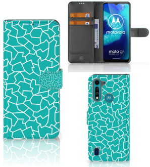 B2Ctelecom Book Case Motorola G8 Power Lite Hoesje Cracks Blue