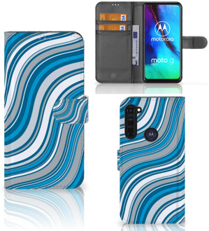 B2Ctelecom Book Case Motorola Moto G Pro Hoesje Waves Blue