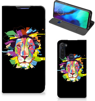 B2Ctelecom Book Case Motorola Moto G Pro Smart Cover Lion Color