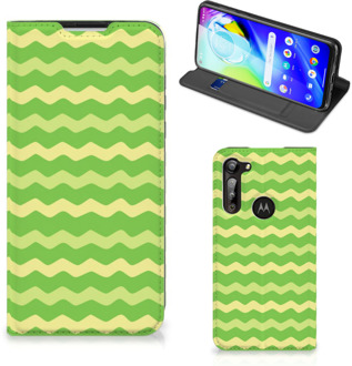 B2Ctelecom Book Case Motorola Moto G8 Power Telefoonhoesje Waves Green