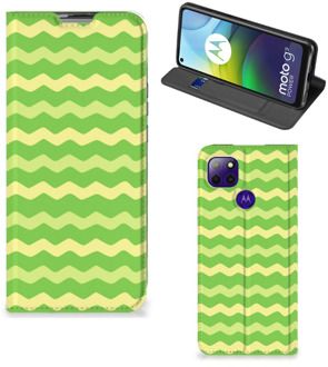 B2Ctelecom Book Case Motorola Moto G9 Power Telefoonhoesje Waves Green