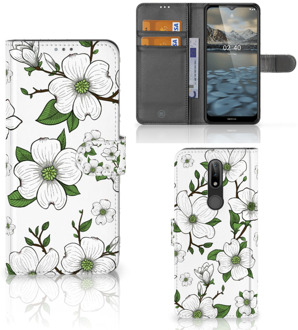 B2Ctelecom Book Case Nokia 2.4 Hoesje Dogwood Flowers