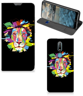 B2Ctelecom Book Case Nokia 2.4 Smart Cover Lion Color