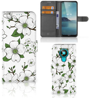 B2Ctelecom Book Case Nokia 3.4 Hoesje Dogwood Flowers