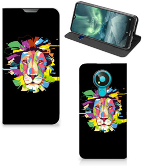 B2Ctelecom Book Case Nokia 3.4 Smart Cover Lion Color