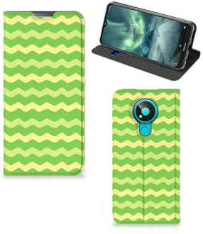 B2Ctelecom Book Case Nokia 3.4 Telefoonhoesje Waves Green