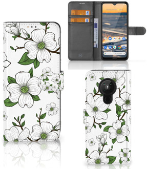 B2Ctelecom Book Case Nokia 5.3 Hoesje Dogwood Flowers