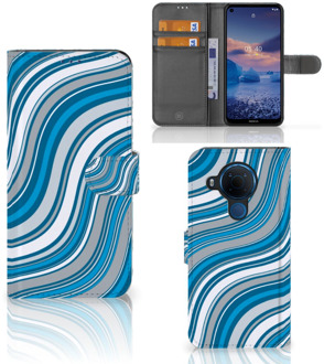 B2Ctelecom Book Case Nokia 5.4 Hoesje Waves Blue