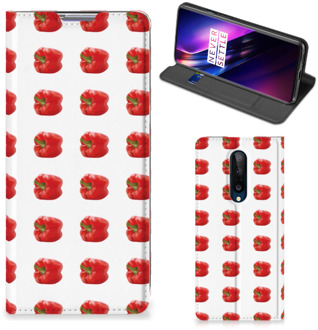 B2Ctelecom Book Case OnePlus 8 Telefoonhoesje Paprika Red