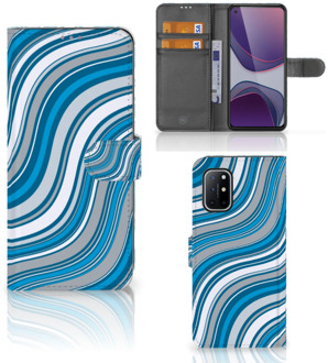 B2Ctelecom Book Case OnePlus 8T Hoesje Waves Blue