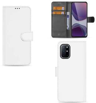 B2Ctelecom Book Case OnePlus 8T Hoesje Wit met Pasjeshouder