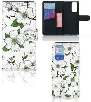 B2Ctelecom Book Case OnePlus 9 Pro Hoesje Dogwood Flowers