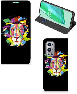 B2Ctelecom Book Case OnePlus 9 Pro Smart Cover Lion Color