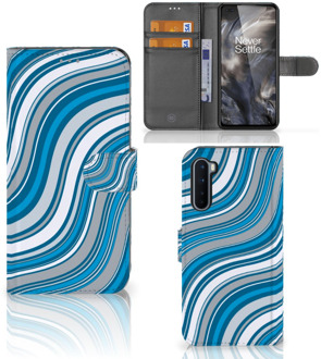 B2Ctelecom Book Case OnePlus Nord Hoesje Waves Blue